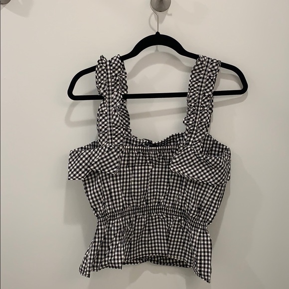 NWT 7 For All Mankind Women’s Ruffle Strap Top LG - Picture 8 of 8